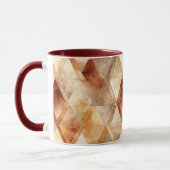 Mug Crème Bourgogne Rouge Triangles Or Noël (Gauche)
