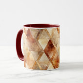 Mug Crème Bourgogne Rouge Triangles Or Noël (Devant gauche)