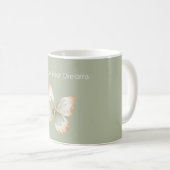 Mug Crème Bronzée Rêves Papillon Vert (Devant droit)