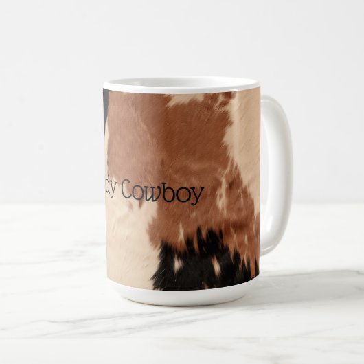 Mug Crème Brown de cowhide (Devant droit)