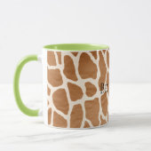 Mug Crème Brown Safari Giraffe Poster de animal (Gauche)