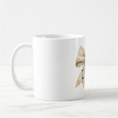 Mug Crème chic blanc argent glam Bow Love (Gauche)