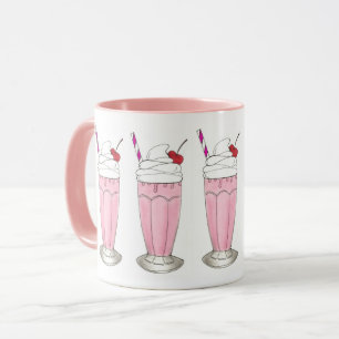 Mug Crème de glace aux fraises roses Shake Milkshake D