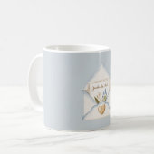 Mug Crème Florale à Coeur Enveloppe Bleu Clair Françai (Devant gauche)
