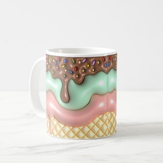 Mug Crème glacée à séchage 3D (Devant gauche)