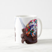 Mug Crème glacée au chocolat foncé avec arrosage arc-e (Devant droit)
