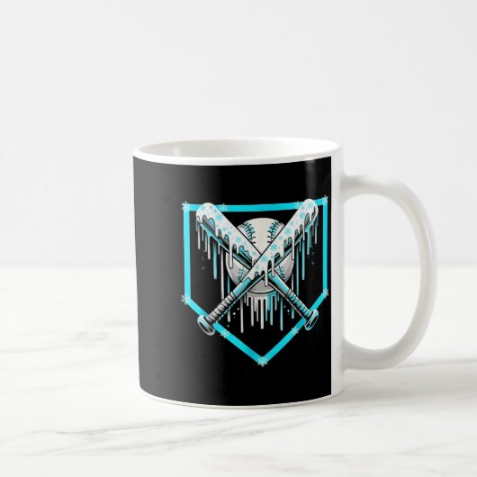 Mug Crème Glacée Baseball Drip Plaque de Base Bats Coo (Droite)