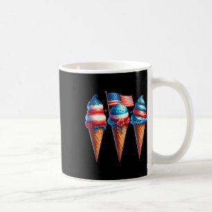 Mug Crème glacée cône Scoops Drapeau américain 4th O