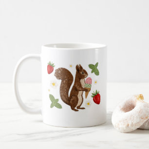 Mug Crème Glacée Fantaisiste Écureuil Fraise Botanique