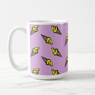 Mug Crème glacée jaune sur violet