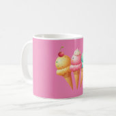 Mug Crème glacée rayée rose (Devant gauche)