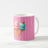 Mug Crème glacée rayée rose (Devant droit)