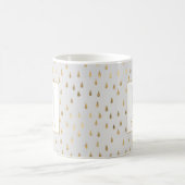 Mug Crème Gold Raindrop Moderne Monogramme tendance (Centre)