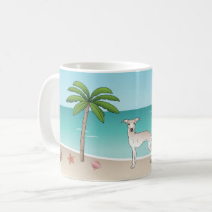Mug Crème Greyhound Italien À Tropical Summer Beach