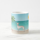 Mug Crème Greyhound Italien À Tropical Summer Beach (Centre)