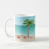 Mug Crème Greyhound Italien À Tropical Summer Beach (Gauche)
