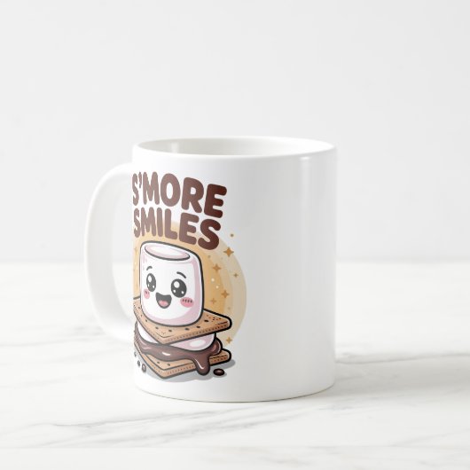 Mug Crème Joyeuse S’more Cartoon Marshmallow Snack (Devant gauche)