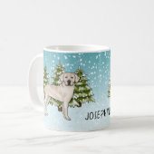 Mug Crème Labrador Retriever Chien Christmas Nom perso (Devant gauche)