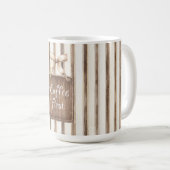 Mug Crème marron Cocoa rayures café d'abord   (Devant droit)