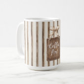 Mug Crème marron Cocoa rayures café d'abord   (Devant gauche)