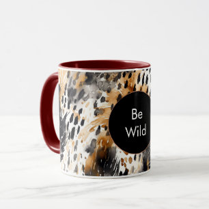 Mug Crème noire blanche léopard animal Anniversaire