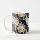 Mug Crème noire léopard animal floral (Gauche)