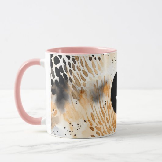 Mug Crème noire sauvage léopard animal (Gauche)