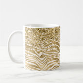 Mug Crème or Parties scintillant brillante Zebra Print (Gauche)