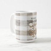 Mug Crème Plaid Stripes Christmas Snowflake (Devant gauche)