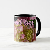 Mug Crème rose Hydrangeas jaune rose floral Meilleure  (Devant droit)