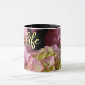 Mug Crème rose Hydrangeas jaune rose floral #momlife (Centre)