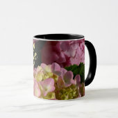 Mug Crème rose Hydrangeas jaune rose floral #momlife (Devant droit)