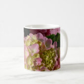 Mug Crème rose Hydrangeas jaune rose vert floral (Devant droit)