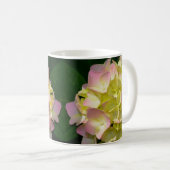 Mug Crème rose Hydrangeas jaune rose vert floral (Devant droit)