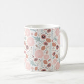 Mug Crème rose joueuse bleu Répéter l'impression flora (Devant droit)
