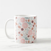 Mug Crème rose joueuse bleu Répéter l'impression flora (Gauche)