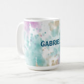 Mug Crème rose mauve Aqua Mint Abstraite (Devant gauche)