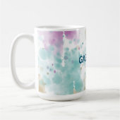 Mug Crème rose mauve Aqua Mint Abstraite (Gauche)
