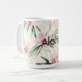 Mug Crème rose orchidée florale (Devant gauche)