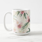 Mug Crème rose orchidée florale (Gauche)