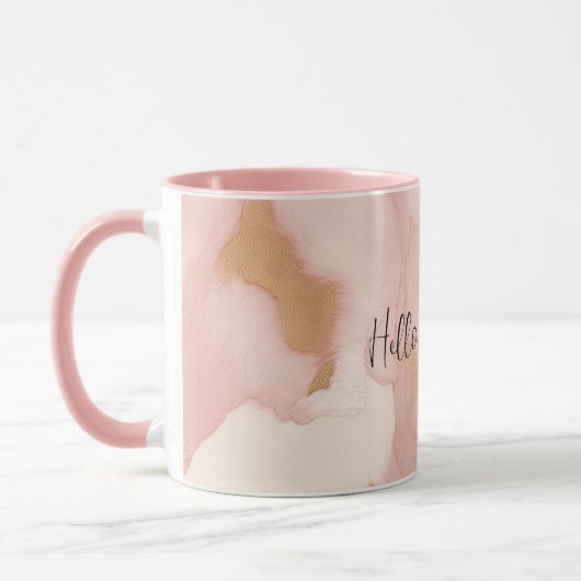 Mug Crème rose pâle blanc Or blanc (Gauche)
