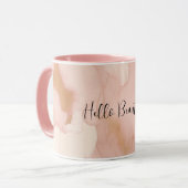 Mug Crème rose pâle blanc Or blanc (Devant gauche)