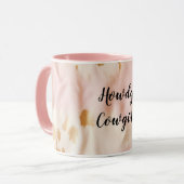 Mug Crème rose Sud-Ouest Cowgirl Cowhide (Devant gauche)