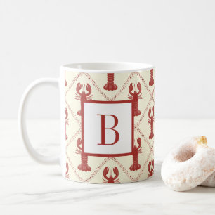 Mug Crème Rouge de Homard Côtiers Diamant Monogramme I