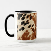 Mug Crème Western Cowboy Brown Noir Cowhide (Gauche)