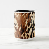 Mug Crème Western Cowboy Brown Noir Cowhide (Centre)