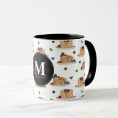 Mug Crêpes Baies Petit Déjeuner Brunch Monogramme Nom (Devant droit)