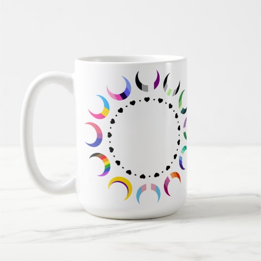 Mug Crescent Pride Lunes et Bague Coeur (Gauche)