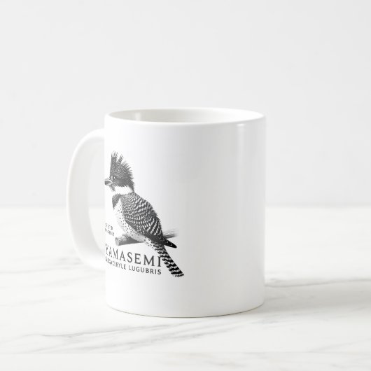 Mug Crested Kingfisher Black & White (Devant gauche)