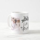 Mug Crête à main lunaire | Monogramme et photos (Devant gauche)